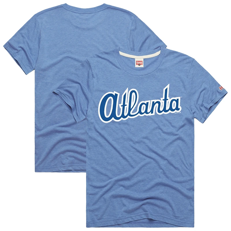 Men's Homage  Light Blue Atlanta Braves Hyper Local Tri-Blend T-Shirt