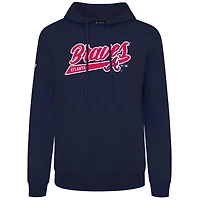 Men's Levelwear  Navy Atlanta Braves Podium Fleece Pullover Hoodie
