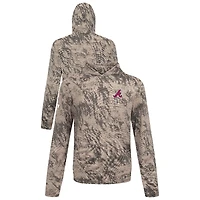Men's Levelwear  Tan Atlanta Braves Insignia Lightweight Long Sleeve Hooded T-Shirt