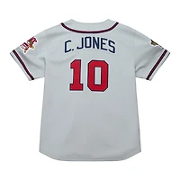 Men's Mitchell & Ness Chipper Jones Gray Atlanta Braves 1995 Throwback Authentic Jersey
