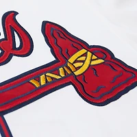 Maillot authentique Mitchell & Ness Deion Sanders blanc pour homme des Braves d'Atlanta, collection Cooperstown 1992