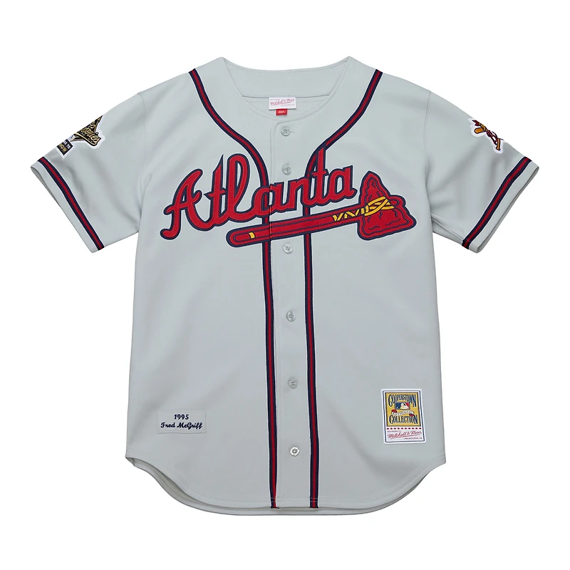 Men's Mitchell & Ness Fred McGriff Gray Atlanta Braves 1995 Throwback Authentic Jersey