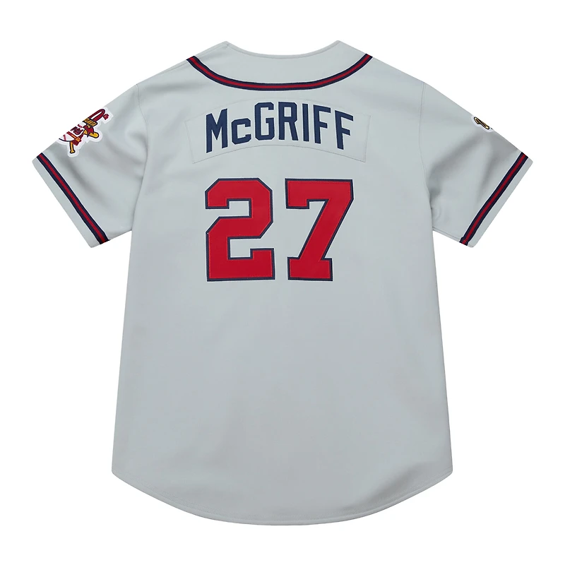 Maillot authentique rétro Mitchell & Ness Fred McGriff gris des Braves d'Atlanta 1995 pour homme