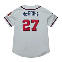 Maillot authentique rétro Mitchell & Ness Fred McGriff gris des Braves d'Atlanta 1995 pour homme