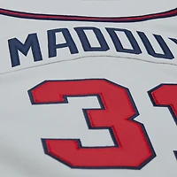Maillot authentique rétro des Atlanta Braves 1995 de Mitchell & Ness Greg Maddux pour homme, gris
