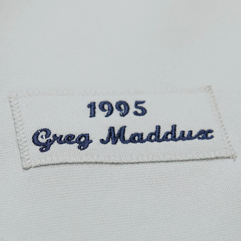 Men's Mitchell & Ness Greg Maddux Gray Atlanta Braves 1995 Throwback Authentic Jersey