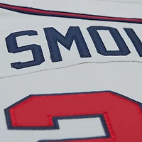 Maillot authentique rétro Mitchell & Ness John Smoltz gris pour homme des Braves d'Atlanta 1995