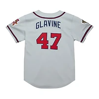 Men's Mitchell & Ness Tom Glavine Gray Atlanta Braves 1995 Throwback Authentic Jersey