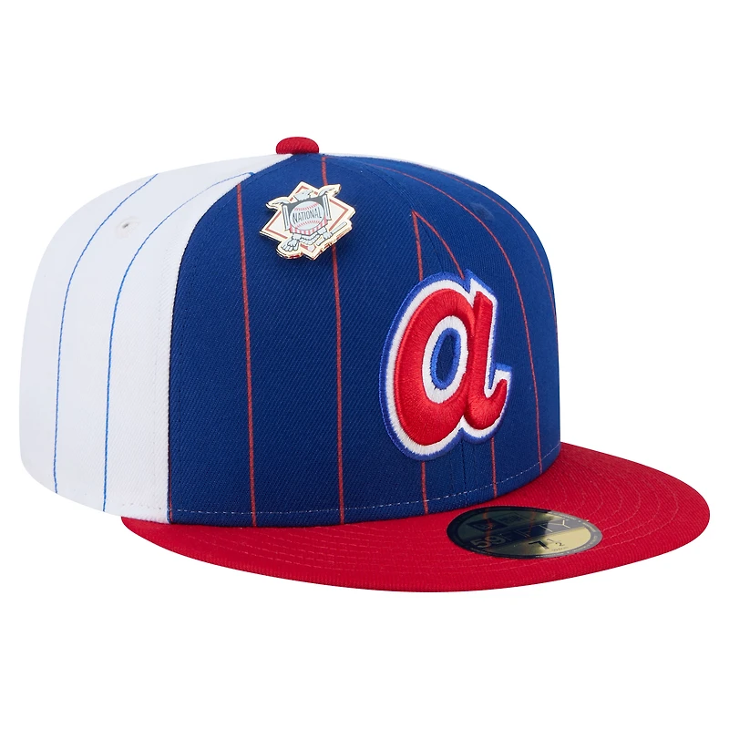 Men's New Era  Blue Atlanta Braves Pinstripe 59FIFTY Fitted Hat