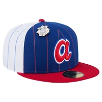 Men's New Era  Blue Atlanta Braves Pinstripe 59FIFTY Fitted Hat