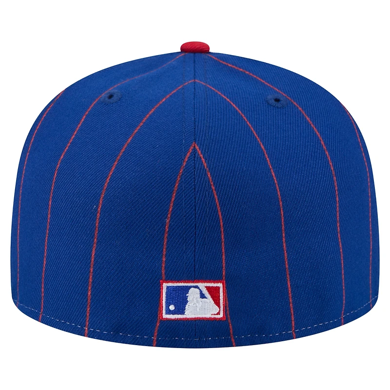 Men's New Era  Blue Atlanta Braves Pinstripe 59FIFTY Fitted Hat