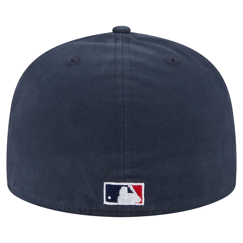 Men's New Era Navy Atlanta Braves Championship Side Flag A-Frame 59FIFTY Fitted Hat