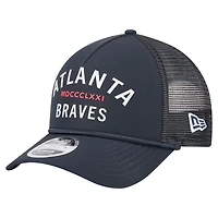 Men's New Era  Navy Atlanta Braves Minimalist 9FORTY A-Frame Adjustable Hat