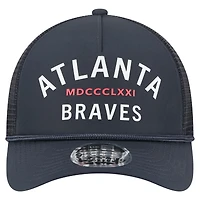 Men's New Era  Navy Atlanta Braves Minimalist 9FORTY A-Frame Adjustable Hat