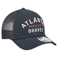 Men's New Era  Navy Atlanta Braves Minimalist 9FORTY A-Frame Adjustable Hat