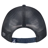 Men's New Era  Navy Atlanta Braves Minimalist 9FORTY A-Frame Adjustable Hat