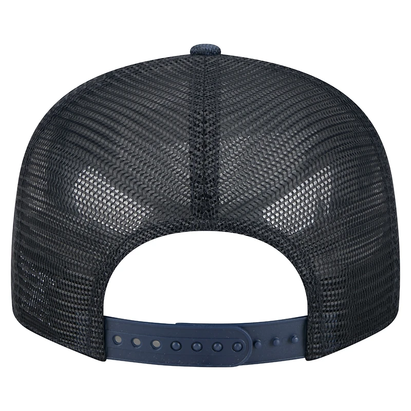 Men's New Era  Navy Atlanta Braves Split Panel 9FIFTY Trucker Snapback