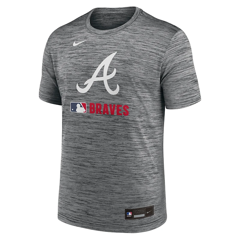 Men's Nike  Anthracite Atlanta Braves Authentic Collection Velocity Dri-FIT T-Shirt
