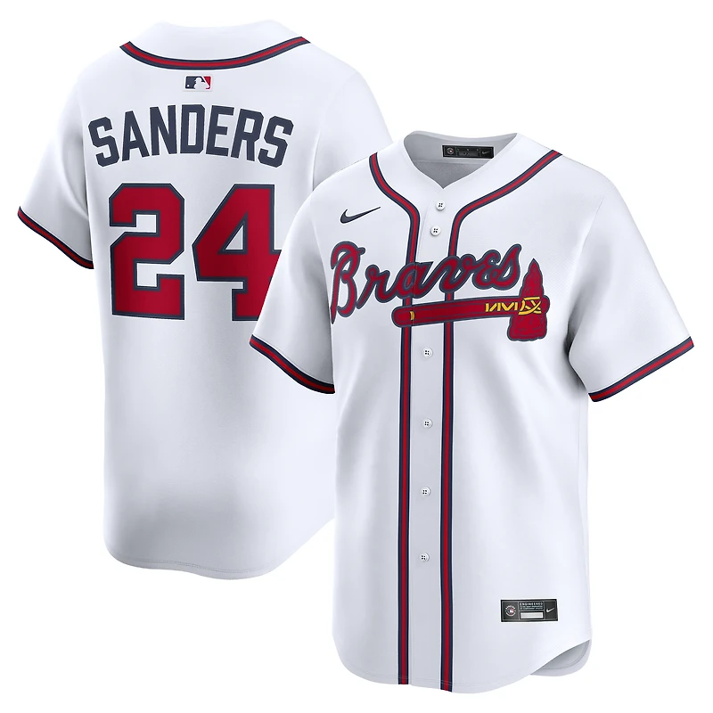 Maillot de joueur Nike Deion Sanders blanc Atlanta Braves Limited pour homme