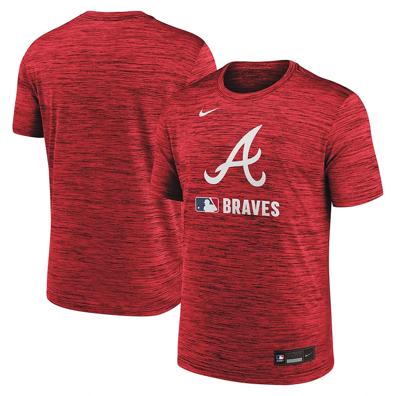 T-shirt Nike rouge Atlanta Braves Authentic Collection Velocity Dri-FIT pour homme