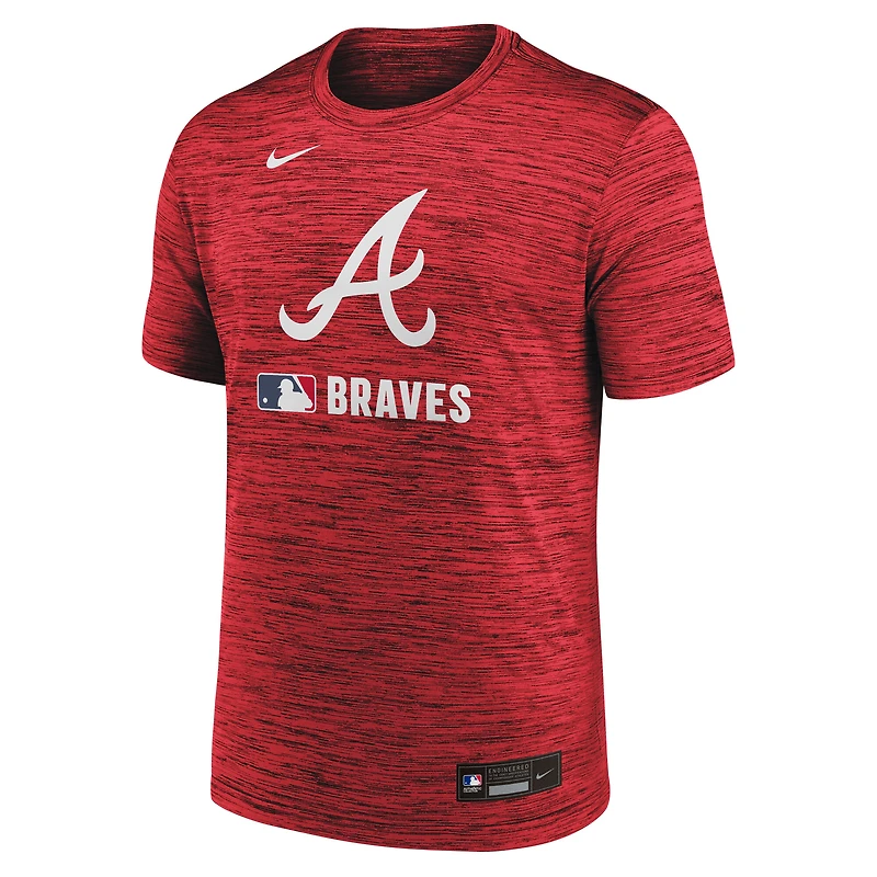 T-shirt Nike rouge Atlanta Braves Authentic Collection Velocity Dri-FIT pour homme