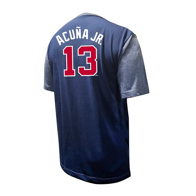 Men's Profile Ronald Acuña Jr. Navy Atlanta Braves Big & Tall Name Number T-Shirt
