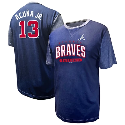 T-shirt pour homme Ronald Acuña Jr. Navy Atlanta Braves Big & Tall Name Number