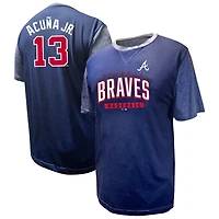 T-shirt pour homme Ronald Acuña Jr. Navy Atlanta Braves Big & Tall Name Number