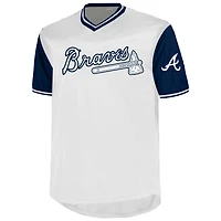 Profil pour homme Ronald Acuña Jr. T-shirt blanc à col en V avec nom et numéro Birdeye des Braves d'Atlanta Big & Tall