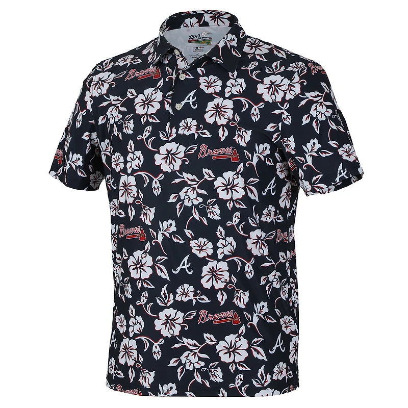Men's Reyn Spooner Navy Atlanta Braves Pua Performance Polo