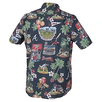 Men's Reyn Spooner  Navy Atlanta Braves Scenic Tri-Blend Performance Button-Up Top