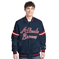 Veste universitaire à boutons-pression Atlanta Braves Scout Starter Navy pour homme