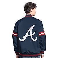 Veste universitaire à boutons-pression Atlanta Braves Scout Starter Navy pour homme