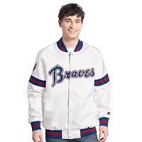 Veste universitaire blanche Starter Cooperstown Scout pour homme des Braves d'Atlanta