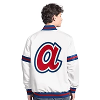 Men's Starter  White Atlanta Braves Cooperstown Scout Full-Snap Varsity Jacket