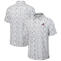 Men's Tommy Bahama  Gray Atlanta Braves Nova Wave Riptide Rally Camp Button-Up Short Sleeve Shirt