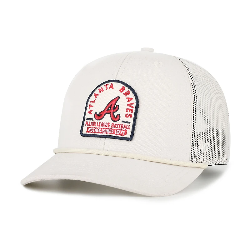 Men's '47 Cream Atlanta Braves Gravestone Adjustable Trucker Hat
