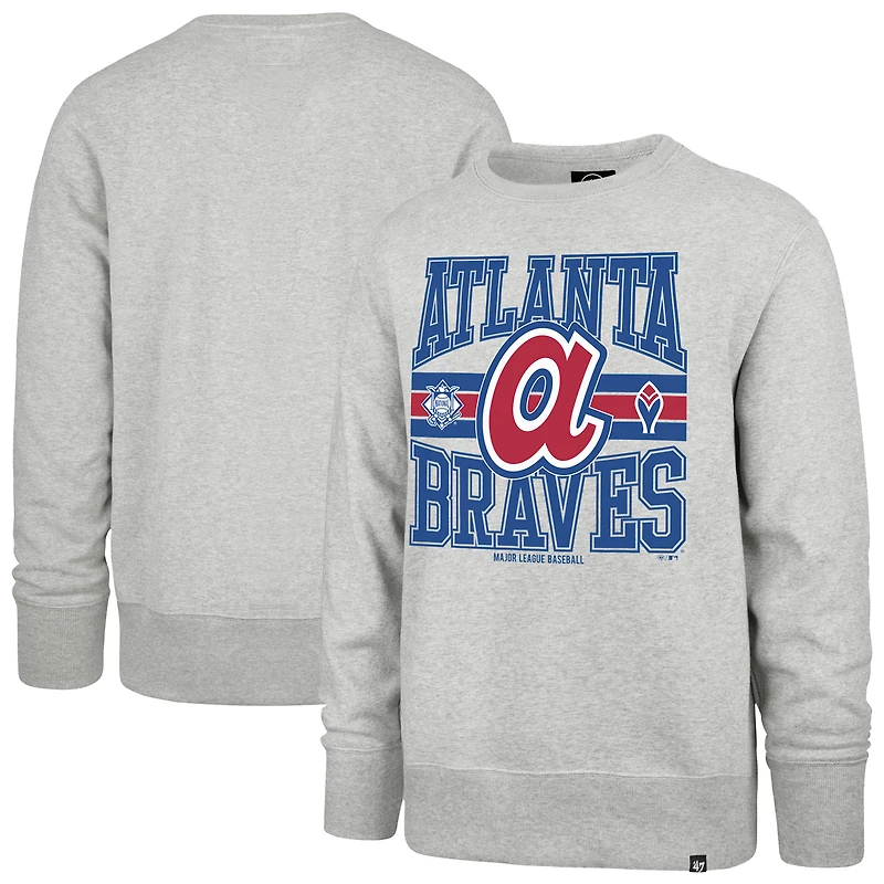 Sweat-shirt à capuche gris Atlanta Braves '47 pour homme avec lettres en tête