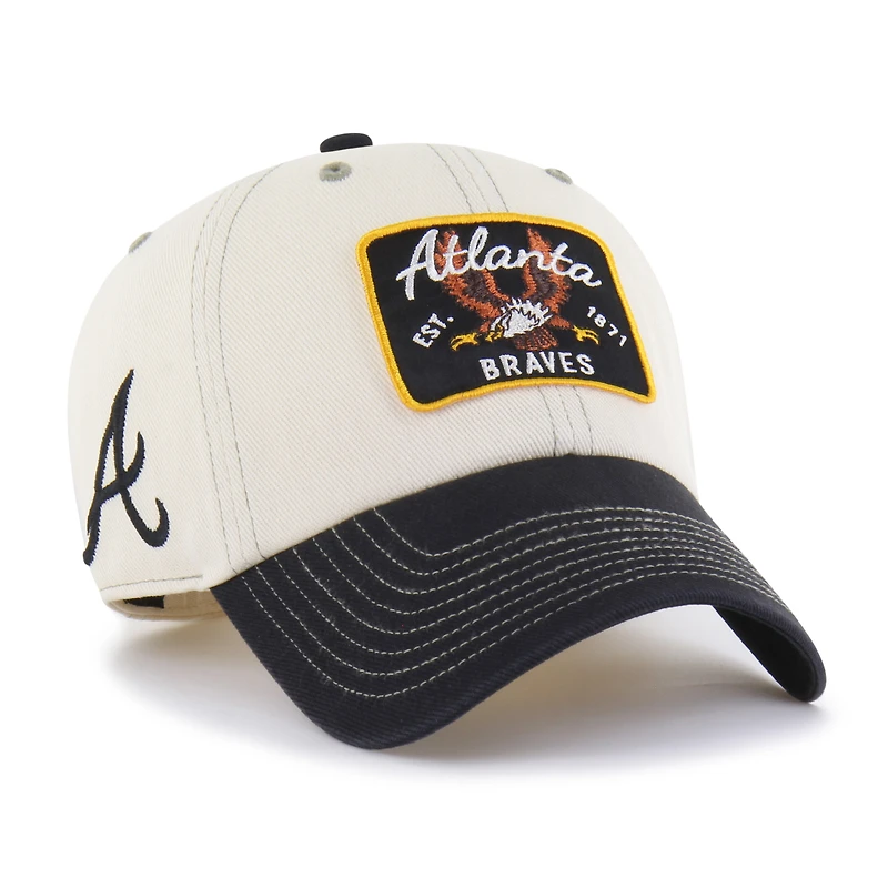 Casquette ajustable « Clean Up » de la collection Keepsake des Braves d'Atlanta, modèle 47, naturelle/noire, pour homme