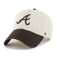 Men's '47  Natural/Brown Atlanta Braves Two-Tone Fashion Clean Up Adjustable Hat