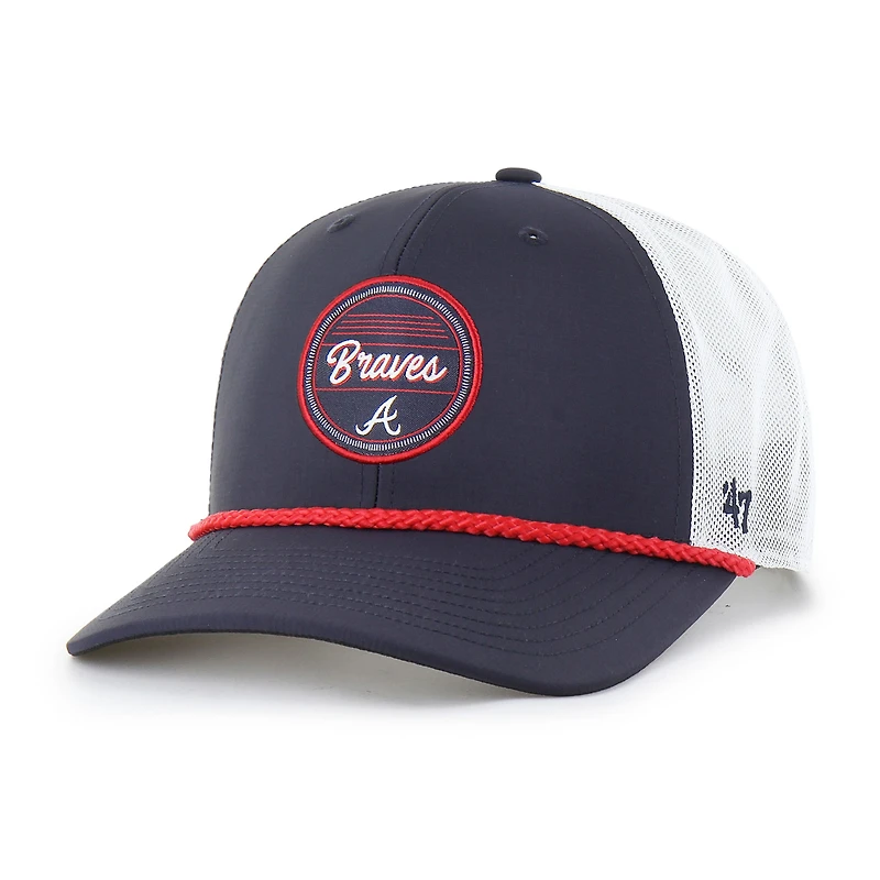Casquette ajustable Fairway Trucker bleu marine/blanc '47 des Braves d'Atlanta pour homme