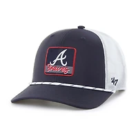Men's '47 Navy/White Atlanta Braves Scratch Adjustable Trucker Hat