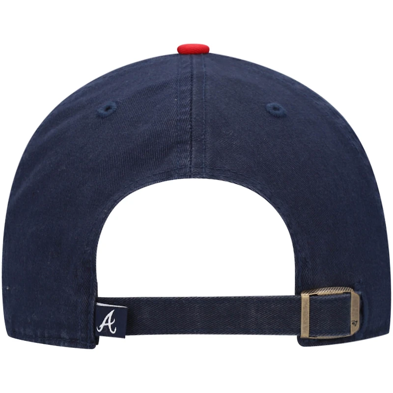 Casquette ajustable pour homme '47 bleu marine/rouge Atlanta Braves Home Clean Up