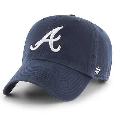 Casquette ajustable « Clean Up » bleu marine Atlanta Braves pour homme, modèle 47