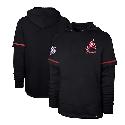 Men's '47 Navy Atlanta Braves Shortstop Pullover Hoodie