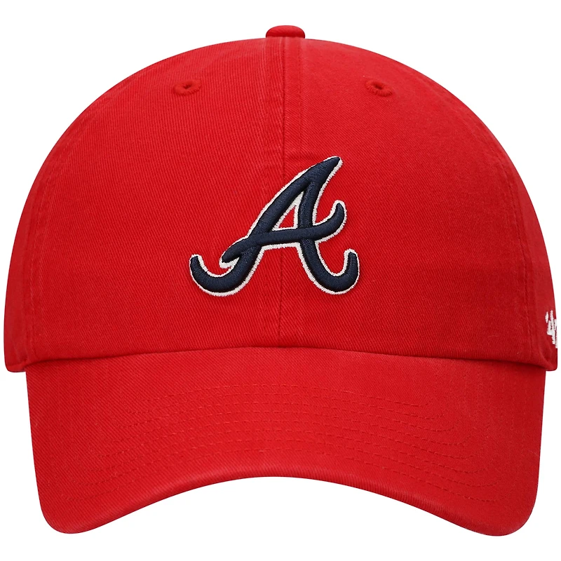 Casquette réglable '47 Red Atlanta Braves Clean Up pour homme
