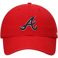 Casquette réglable '47 Red Atlanta Braves Clean Up pour homme
