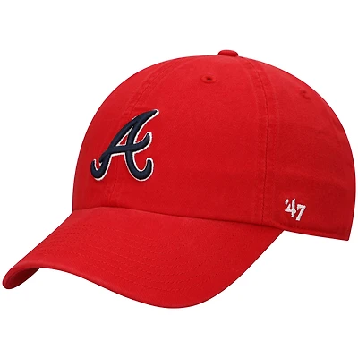 Casquette réglable '47 Red Atlanta Braves Clean Up pour homme