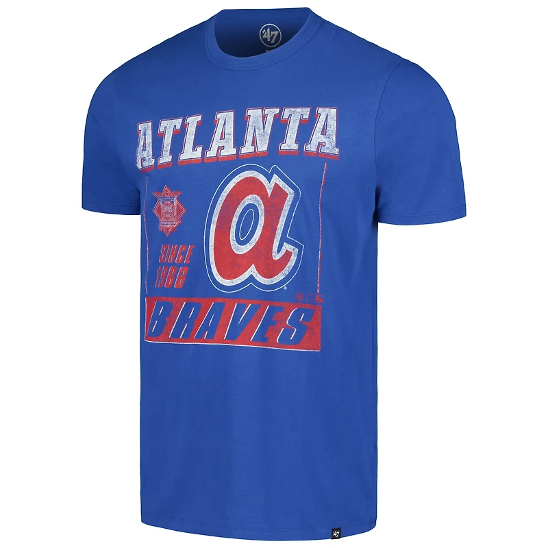 T-shirt '47 Royal Atlanta Braves Outlast Franklin pour hommes