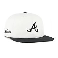 Men's '47 White/Black Atlanta Braves Foundation Captain Snapback Hat